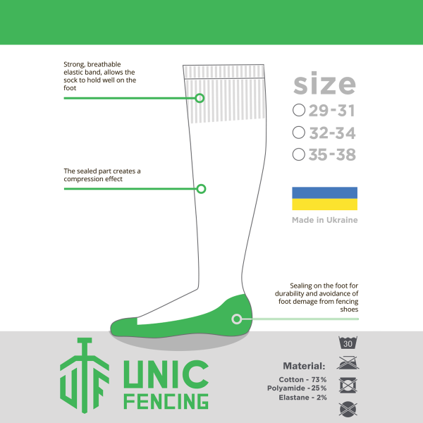 UNIC Fencing gyermek vívózokni
